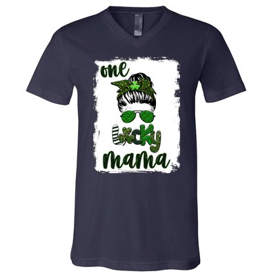 One Lucky Mama V-Neck T-Shirt