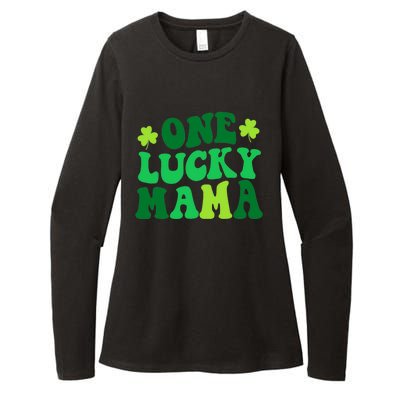 One Lucky Mama Retro Vintage St Patrick's Day Clothes Womens CVC Long Sleeve Shirt