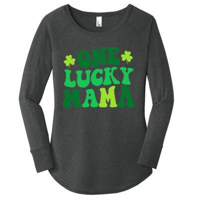 One Lucky Mama Retro Vintage St Patrick's Day Clothes Women's Perfect Tri Tunic Long Sleeve Shirt