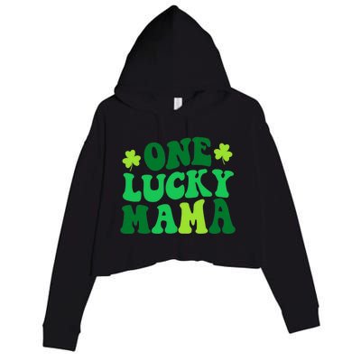 One Lucky Mama Retro Vintage St Patrick's Day Clothes Crop Fleece Hoodie