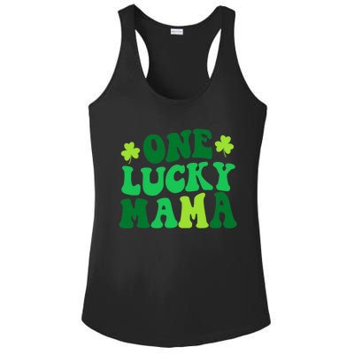 One Lucky Mama Retro Vintage St Patrick's Day Clothes Ladies PosiCharge Competitor Racerback Tank