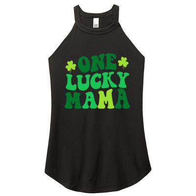 One Lucky Mama Retro Vintage St Patrick's Day Clothes Women's Perfect Tri Rocker Tank