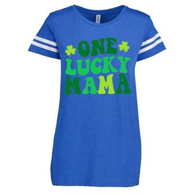 One Lucky Mama Retro Vintage St Patrick's Day Clothes Enza Ladies Jersey Football T-Shirt