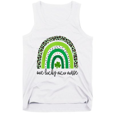One Lucky Nicu Nurse Rainbow St Patricks Day Neonatal Nurse Tank Top
