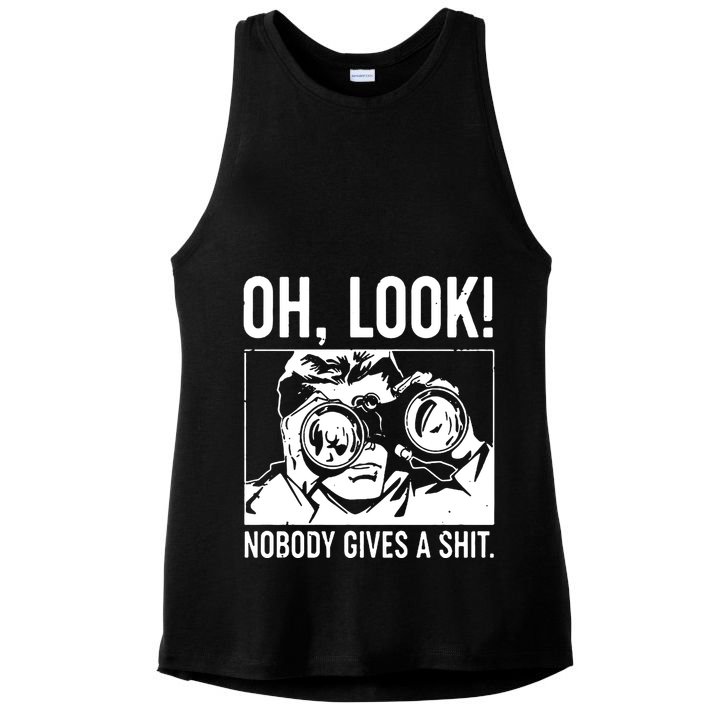 Oh Look Nobody Gives A Sit Ladies PosiCharge Tri-Blend Wicking Tank