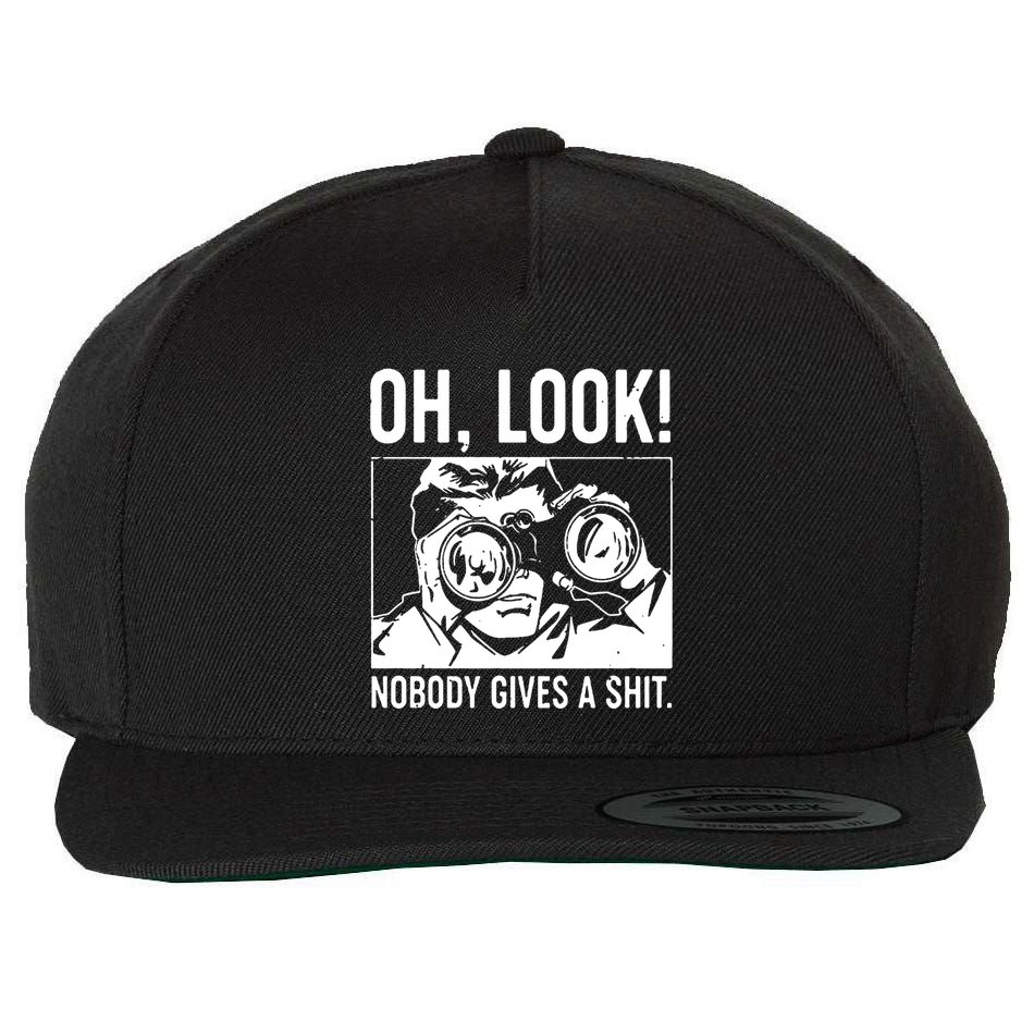Oh Look Nobody Gives A Sit Wool Snapback Cap