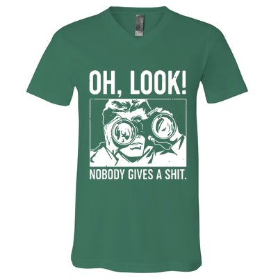 Oh Look Nobody Gives A Sit V-Neck T-Shirt
