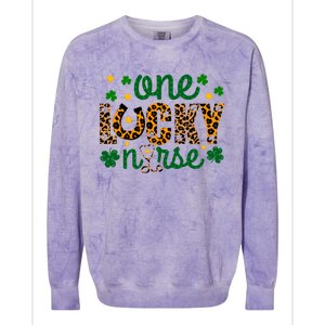 One Lucky Nurse Funny St Patricks Day Irish Nurses Shamrock Gift Colorblast Crewneck Sweatshirt