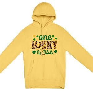 One Lucky Nurse Funny St Patricks Day Irish Nurses Shamrock Gift Premium Pullover Hoodie