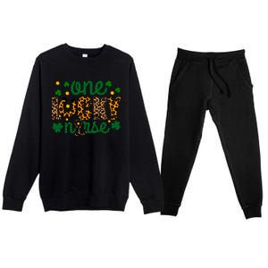 One Lucky Nurse Funny St Patricks Day Irish Nurses Shamrock Gift Premium Crewneck Sweatsuit Set