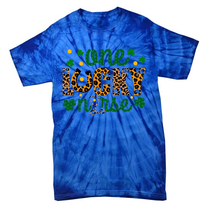 One Lucky Nurse Funny St Patricks Day Irish Nurses Shamrock Gift Tie-Dye T-Shirt