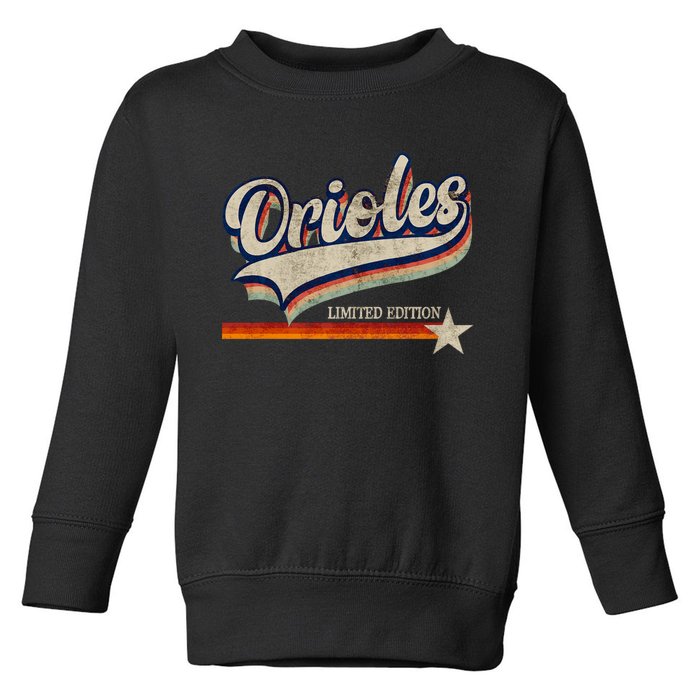 Orioles Last Name Pride Classic Orioles Limited Edition Toddler Sweatshirt