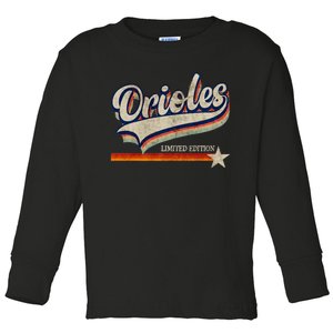 Orioles Last Name Pride Classic Orioles Limited Edition Toddler Long Sleeve Shirt