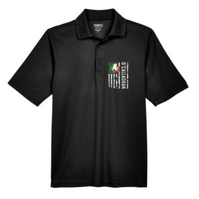 O'Callaghan Last Name Irish Pride Flag St Patrick's Day Men's Origin Performance Pique Polo