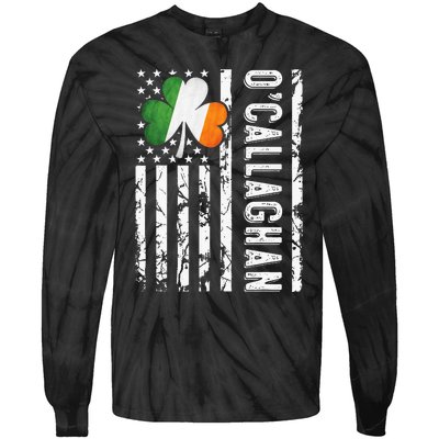 O'Callaghan Last Name Irish Pride Flag St Patrick's Day Tie-Dye Long Sleeve Shirt