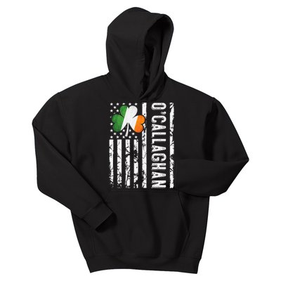 O'Callaghan Last Name Irish Pride Flag USA St Patrick's Day Kids Hoodie