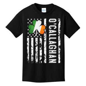 O'Callaghan Last Name Irish Pride Flag USA St Patrick's Day Kids T-Shirt