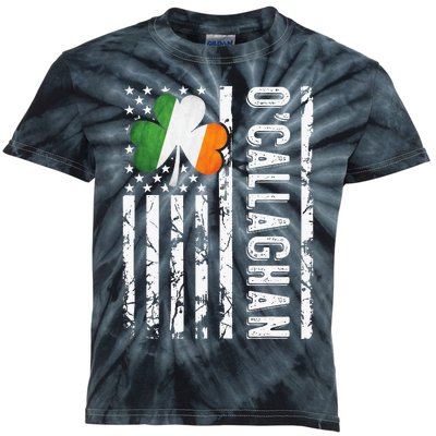 O'Callaghan Last Name Irish Pride Flag USA St Patrick's Day Kids Tie-Dye T-Shirt