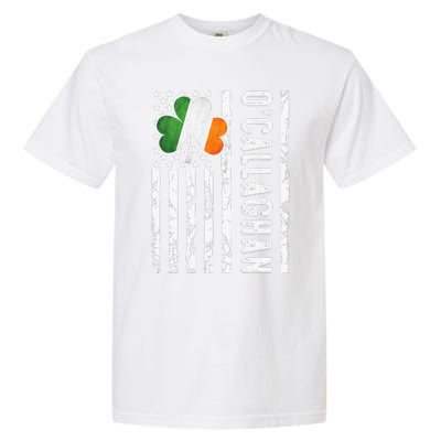 O'Callaghan Last Name Irish Pride Flag USA St Patrick's Day Garment-Dyed Heavyweight T-Shirt