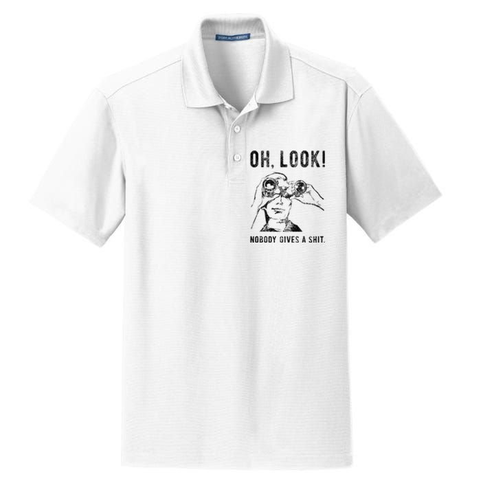 Oh Look Nobody Gives Funny Sarcastic Mocking Novelty Graphic Dry Zone Grid Polo