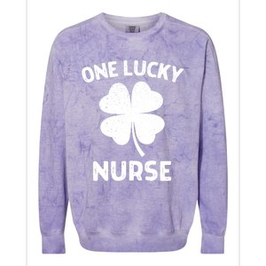 One Lucky Nurse St Patricks Day Green Shamrock Leaf Colorblast Crewneck Sweatshirt