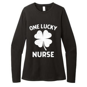 One Lucky Nurse St Patricks Day Green Shamrock Leaf Womens CVC Long Sleeve Shirt