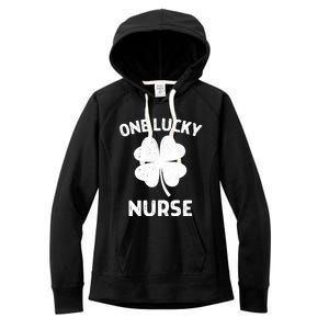 One Lucky Nurse St Patricks Day Green Shamrock Leaf Women's Fleece Hoodie