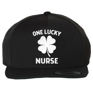 One Lucky Nurse St Patricks Day Green Shamrock Leaf Wool Snapback Cap