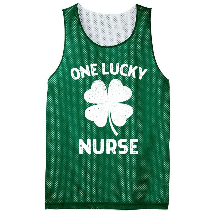 One Lucky Nurse St Patricks Day Green Shamrock Leaf Mesh Reversible Basketball Jersey Tank