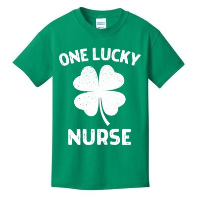 One Lucky Nurse St Patricks Day Green Shamrock Leaf Kids T-Shirt