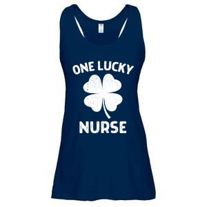 One Lucky Nurse St Patricks Day Green Shamrock Leaf Ladies Essential Flowy Tank