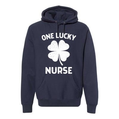 One Lucky Nurse St Patricks Day Green Shamrock Leaf Premium Hoodie