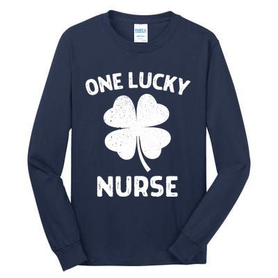 One Lucky Nurse St Patricks Day Green Shamrock Leaf Tall Long Sleeve T-Shirt