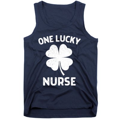 One Lucky Nurse St Patricks Day Green Shamrock Leaf Tank Top