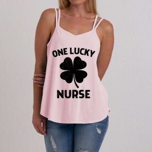 One Lucky Nurse St Patricks Day Green Shamrock Leaf Women's Strappy Tank