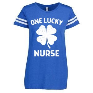 One Lucky Nurse St Patricks Day Green Shamrock Leaf Enza Ladies Jersey Football T-Shirt