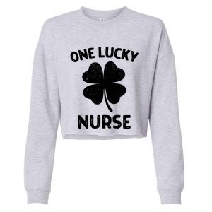 One Lucky Nurse St Patricks Day Green Shamrock Leaf Cropped Pullover Crew