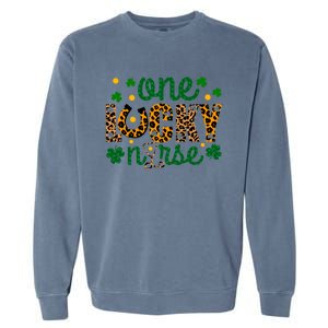 One Lucky Nurse Funny St Patricks Day Irish Nurses Shamrock Cute Gift Garment-Dyed Sweatshirt