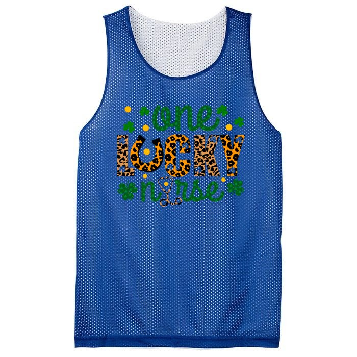 One Lucky Nurse Funny St Patricks Day Irish Nurses Shamrock Cute Gift Mesh Reversible Basketball Jersey Tank