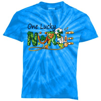 One Lucky Nurse St Patricks Day Irish Nurse Cute Gift Kids Tie-Dye T-Shirt