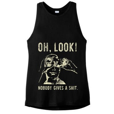 Oh Look Nobody Gives A Shit Sarcastic Retro Ladies PosiCharge Tri-Blend Wicking Tank