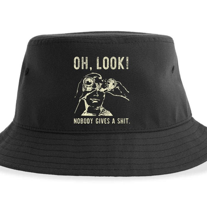 Oh Look Nobody Gives A Shit Sarcastic Retro Sustainable Bucket Hat