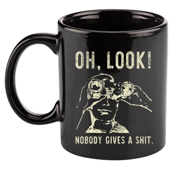 Oh Look Nobody Gives A Shit Sarcastic Retro 11oz C Handle Ceramic Mug