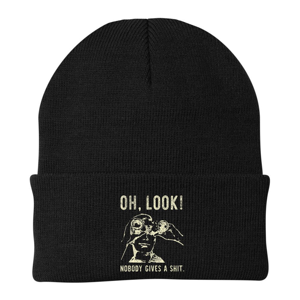 Oh Look Nobody Gives A Shit Sarcastic Retro Beanie