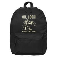 Oh Look Nobody Gives A Shit Sarcastic Retro 16 in Basic Backpack
