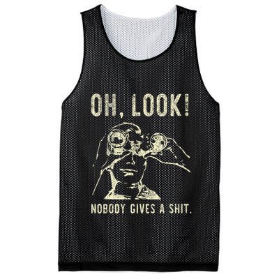 Oh Look Nobody Gives A Shit Sarcastic Retro Mesh Reversible Basketball Jersey Tank