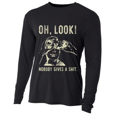 Oh Look Nobody Gives A Shit Sarcastic Retro Cooling Performance Long Sleeve Crew