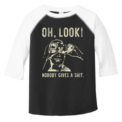 Oh Look Nobody Gives A Shit Sarcastic Retro Toddler Fine Jersey T-Shirt