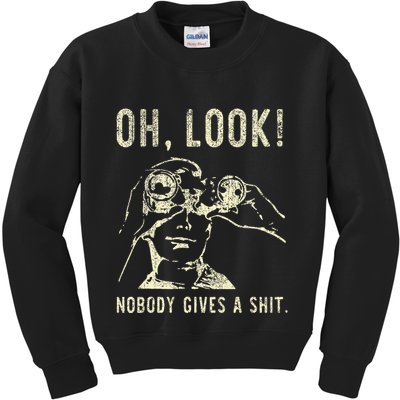 Oh Look Nobody Gives A Shit Sarcastic Retro Kids Sweatshirt