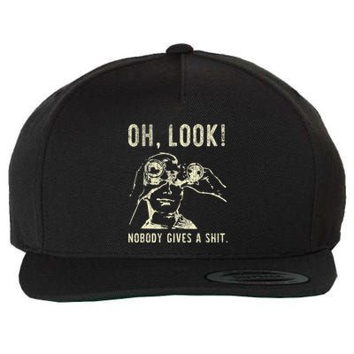 Oh Look Nobody Gives A Shit Sarcastic Retro Wool Snapback Cap